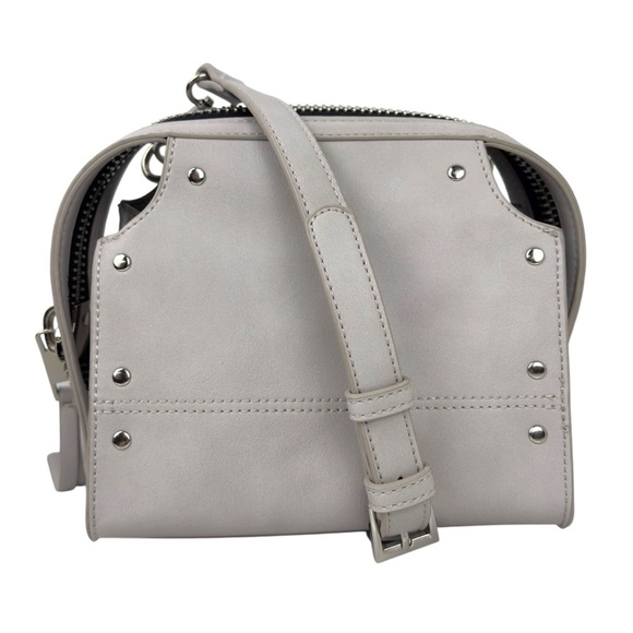 Dream Control Grey Small Crossbody/Handle Purse Studded Faux Leather Vegan - Picture 1 of 16
